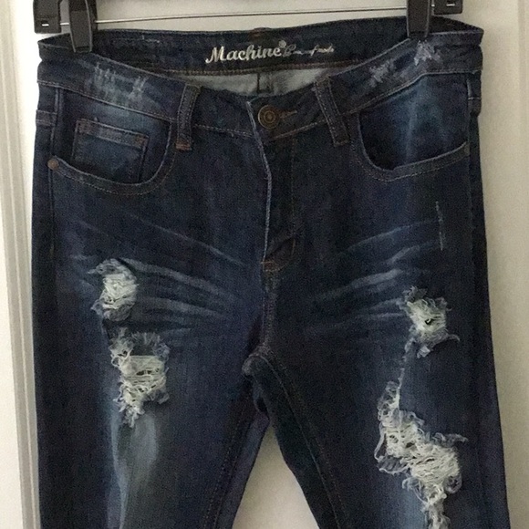 Women’s Machine Pour Neuf mode Distressed Jeans Sz 9 Juniors - Picture 2 of 12